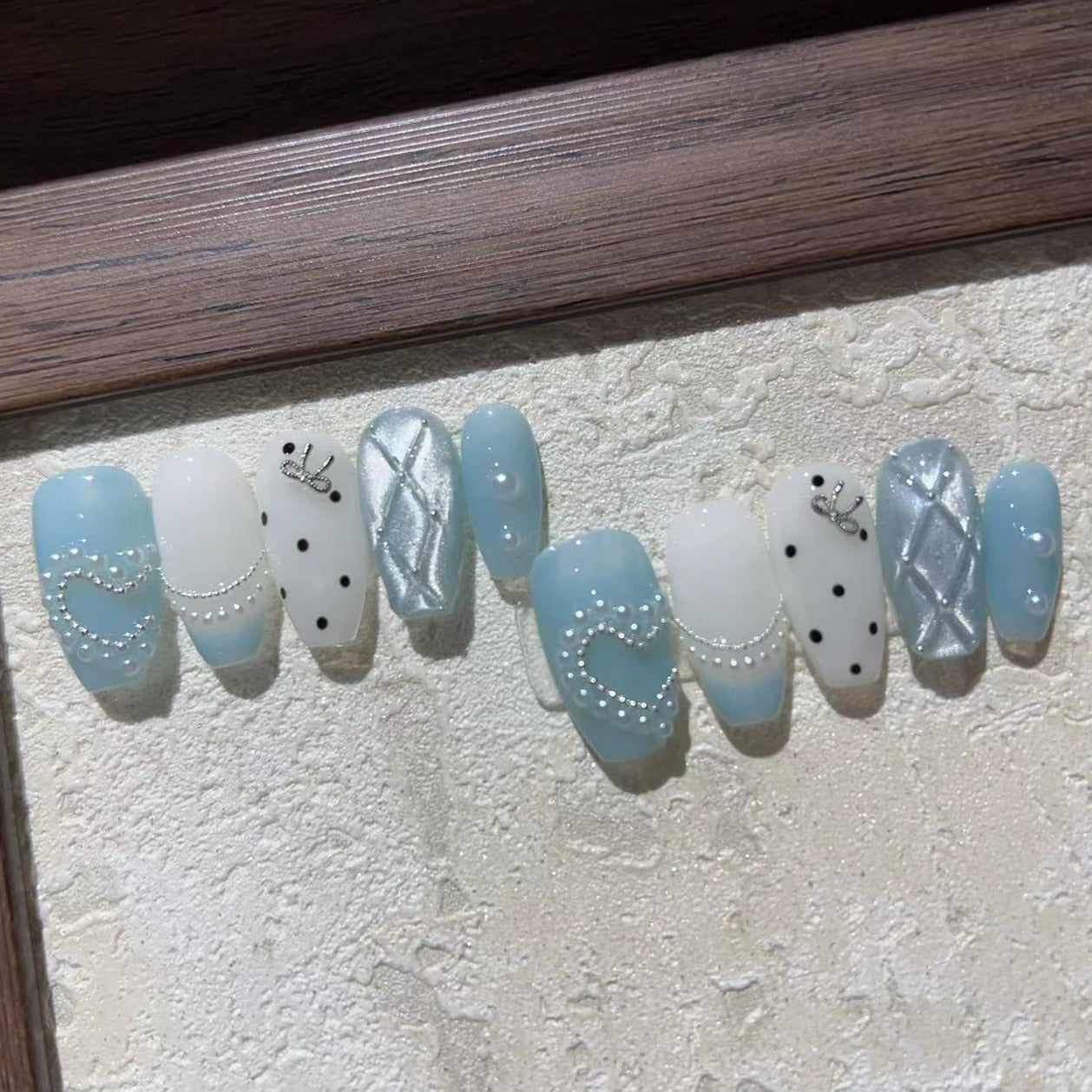INDIFFERENT -TEN PIECES OF HANDCRAFTED PRESS ON NAIL