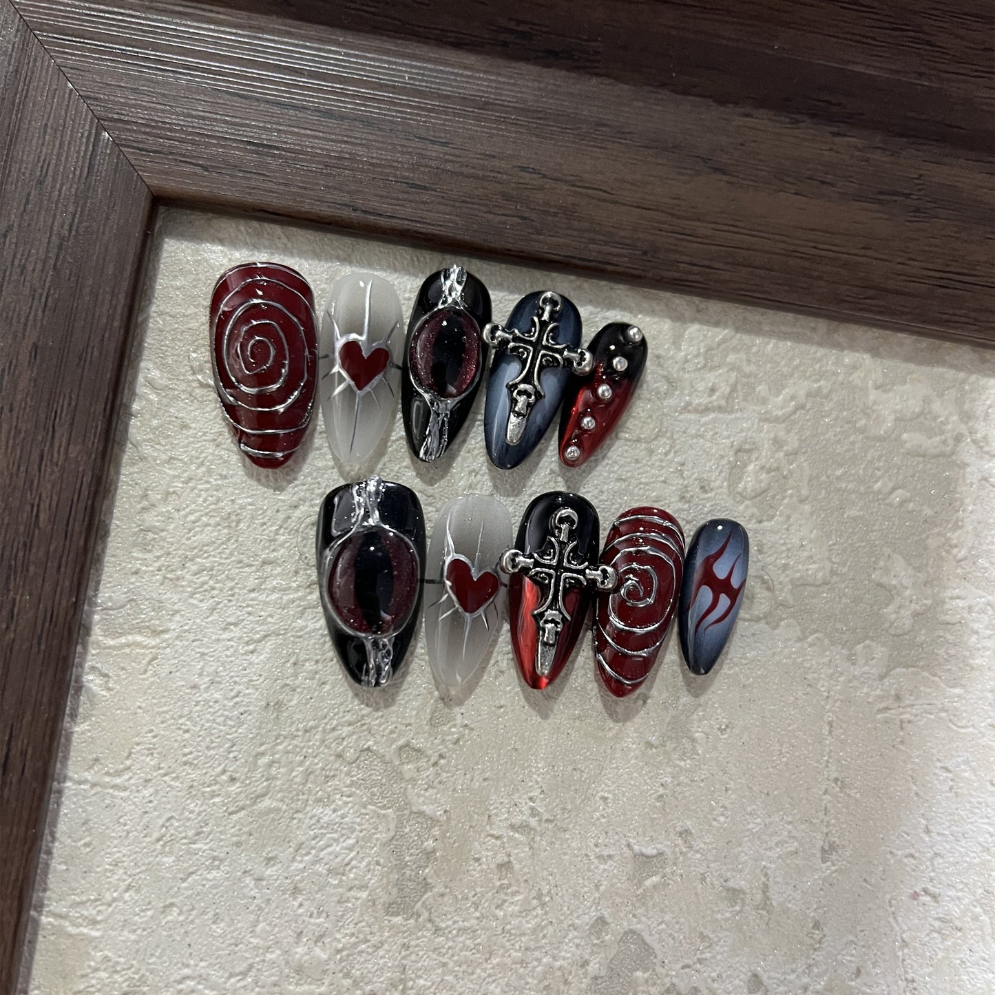 BIBLE-TEN PIECES OF HANDCRAFTED PRESS ON NAIL