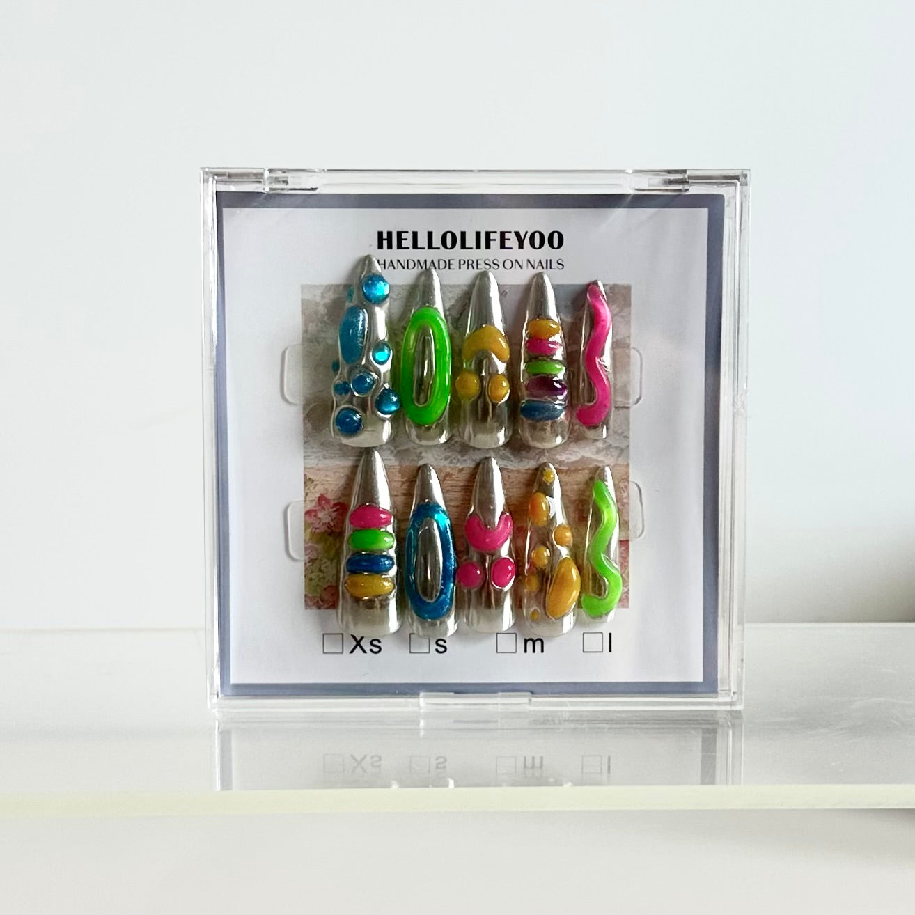 MONSTER ALIEN - TEN PIECES OF HANDCRAFTED PRESS ON NAIL