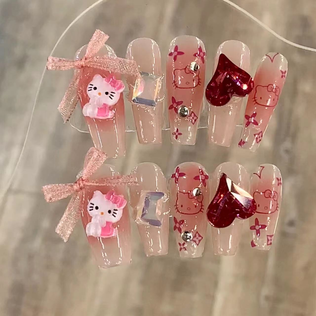 APPRENTICE CUPID-TEN PIECES OF HANDCRAFTED PRESS ON NAIL