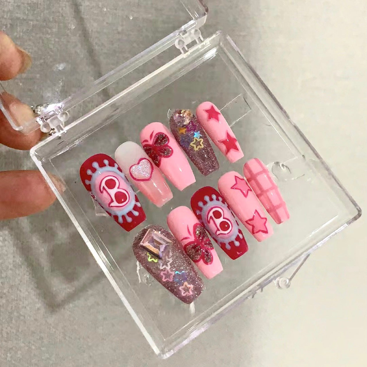 TEN PIECES OF HANDCRAFTED PRESS ON NAIL