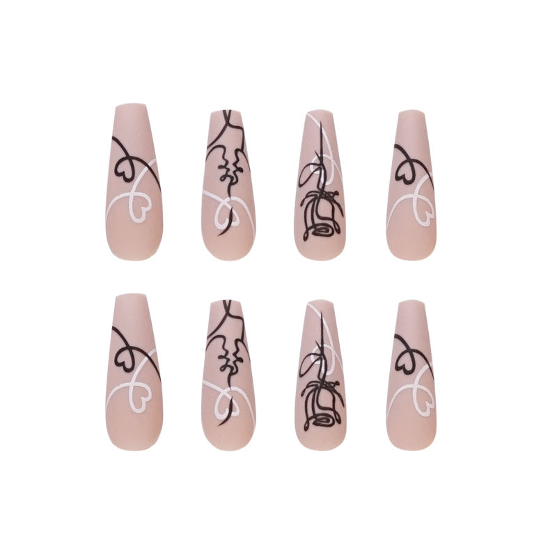 24 PCS LONG COFFIN PRESS ON NAILS