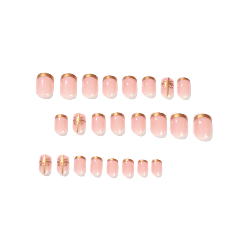 24PCS SHORT SQUARE CHRISTMAS NAILS