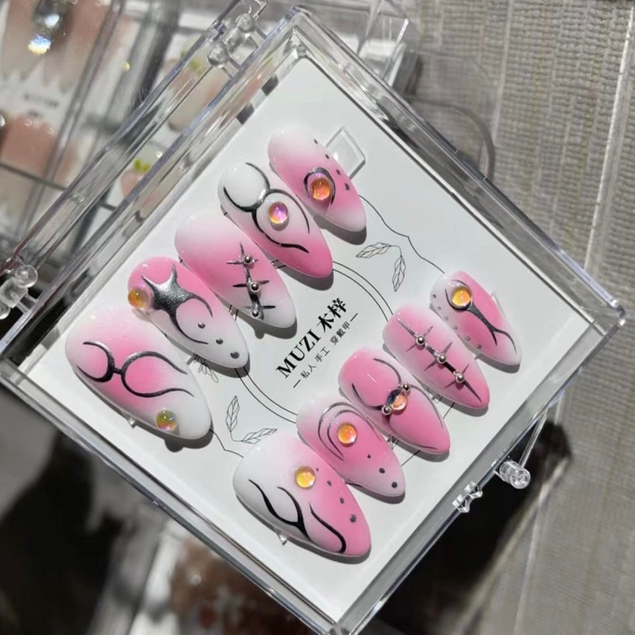 TEN PIECES OF HANDCRAFTED PRESS ON NAIL