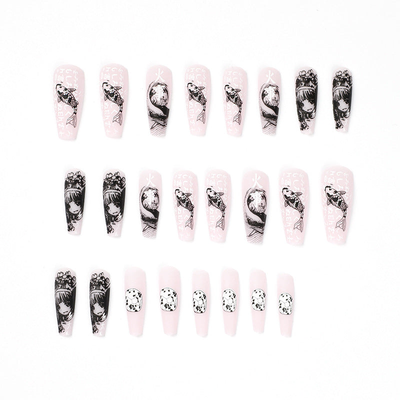 24 PCS LONG COFFIN PRESS ON NAILS