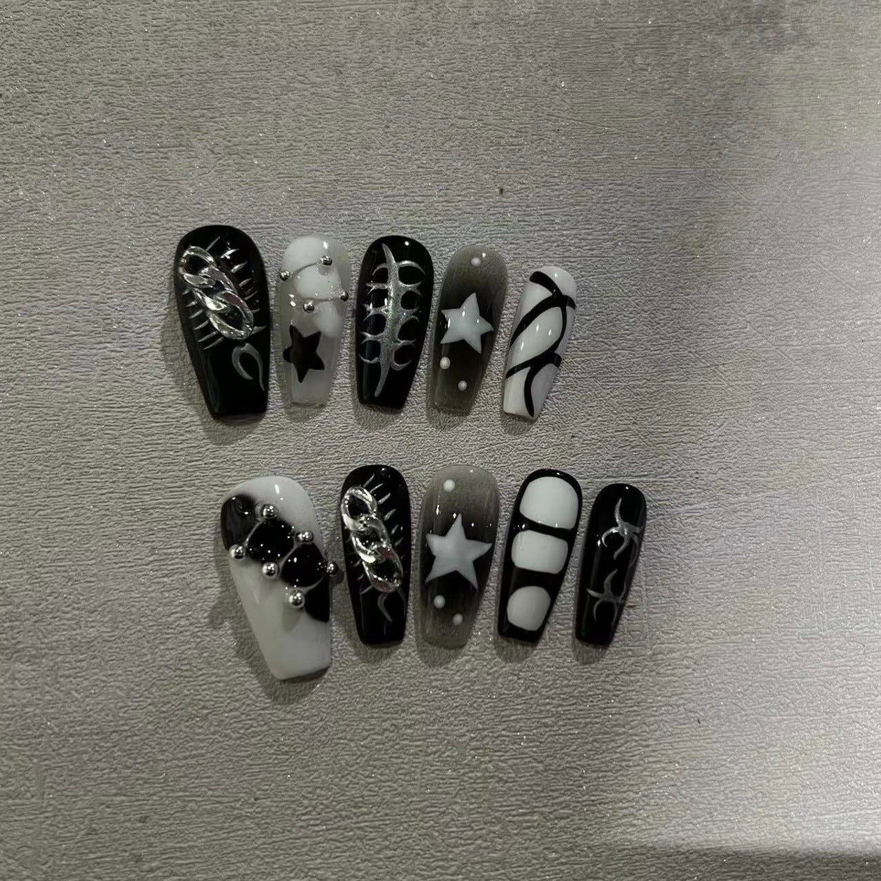 APOCALYPSE-TEN PIECES OF HANDCRAFTED PRESS ON NAIL