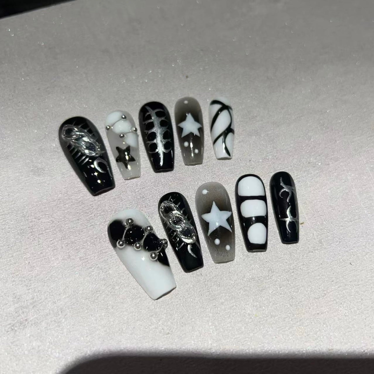 APOCALYPSE-TEN PIECES OF HANDCRAFTED PRESS ON NAIL