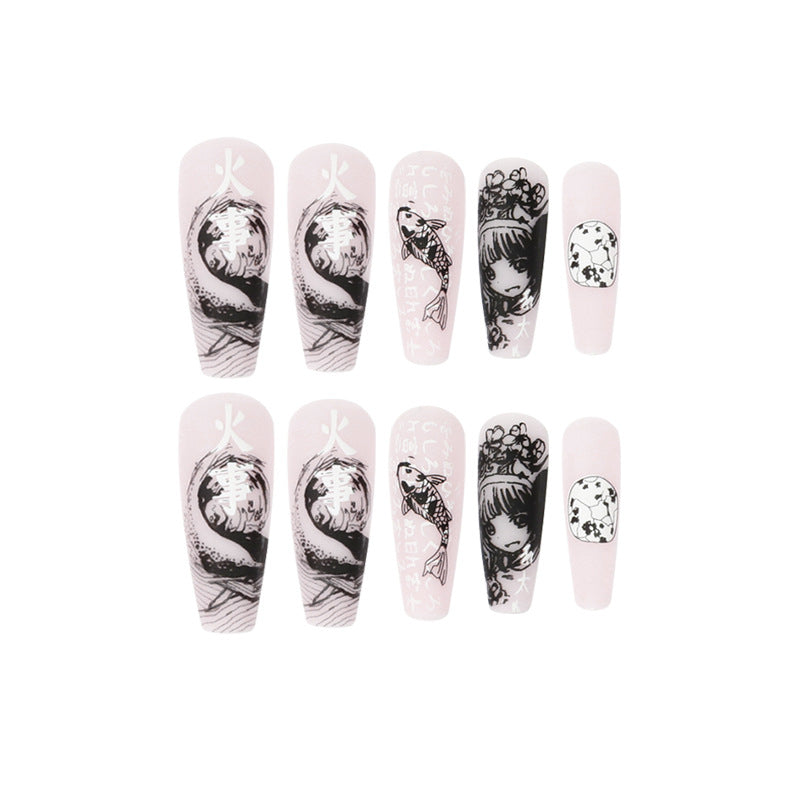 24 PCS LONG COFFIN PRESS ON NAILS