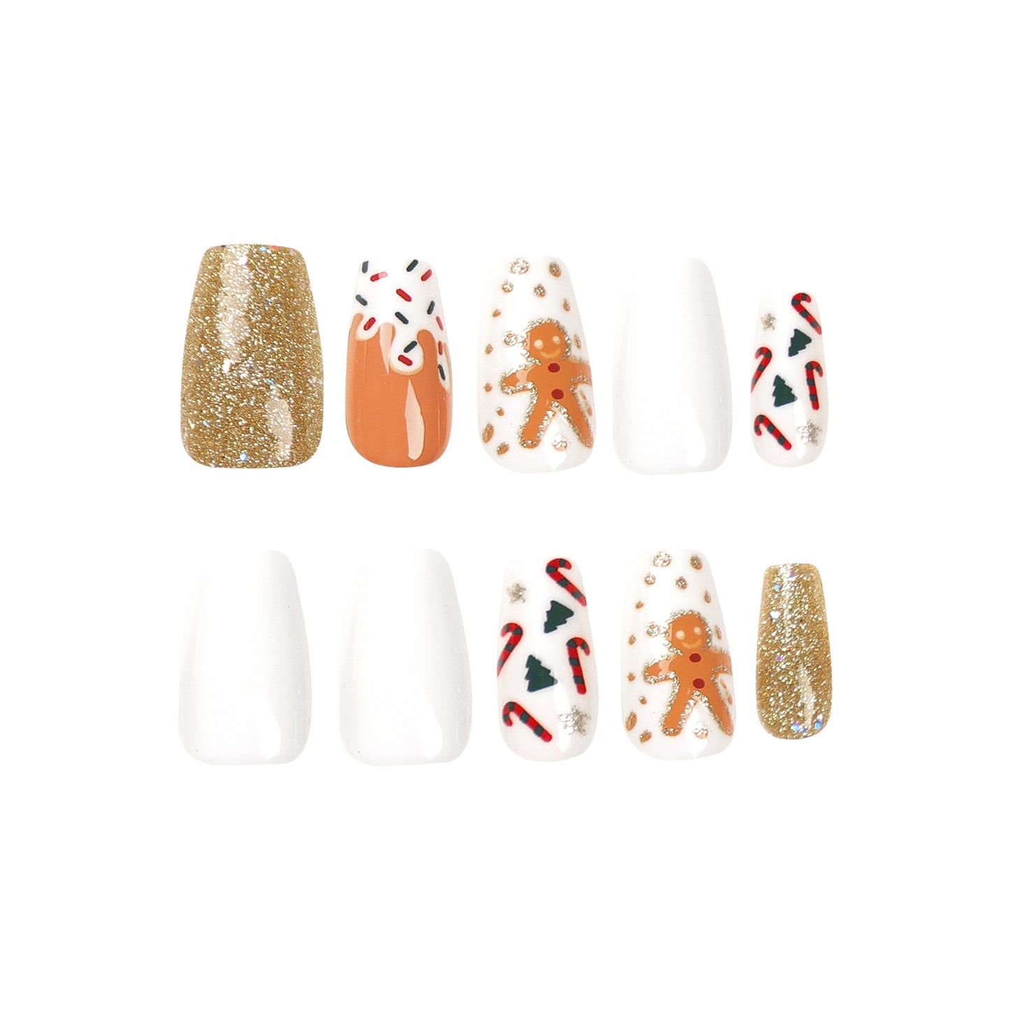 24PCS MEDIUM COFFIN CHRISTMAS NAILS