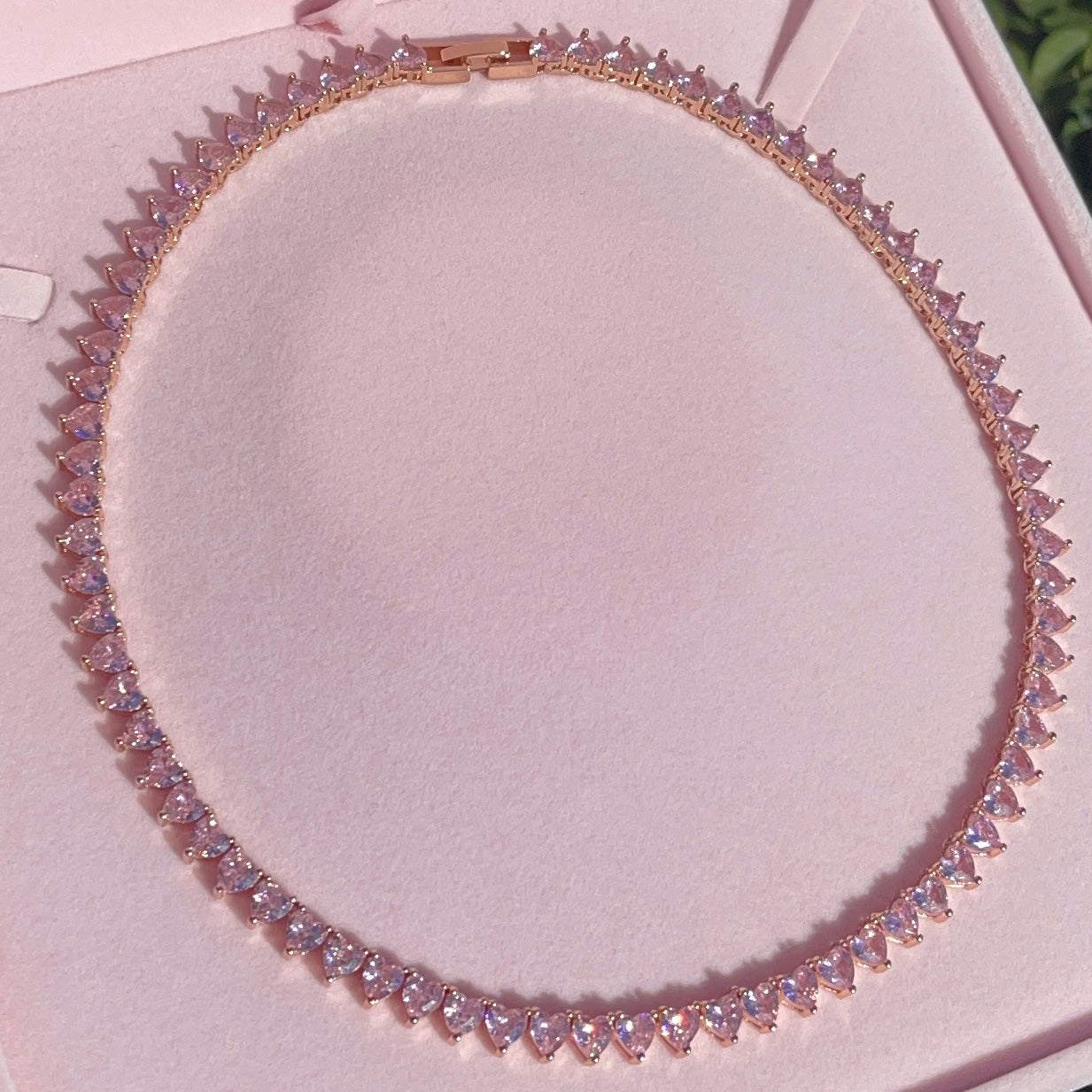 Heart Tennis Necklace