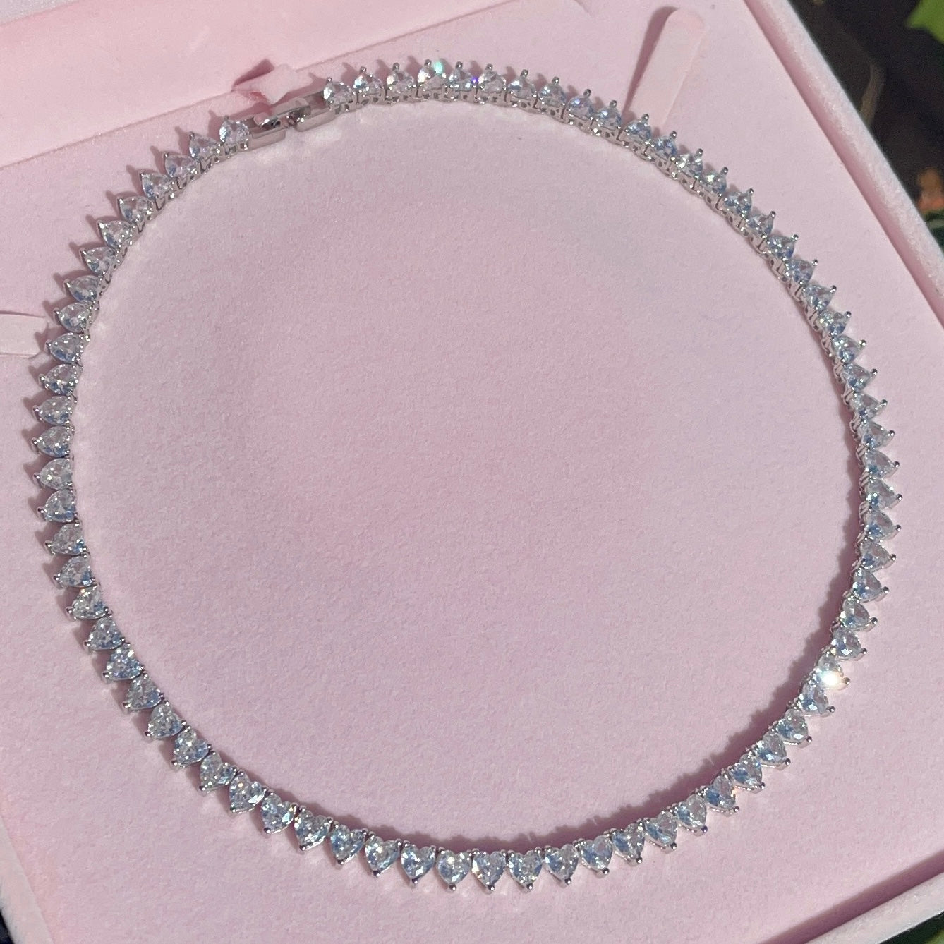 Heart Tennis Necklace