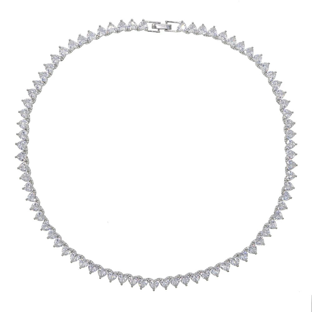 Heart Tennis Necklace