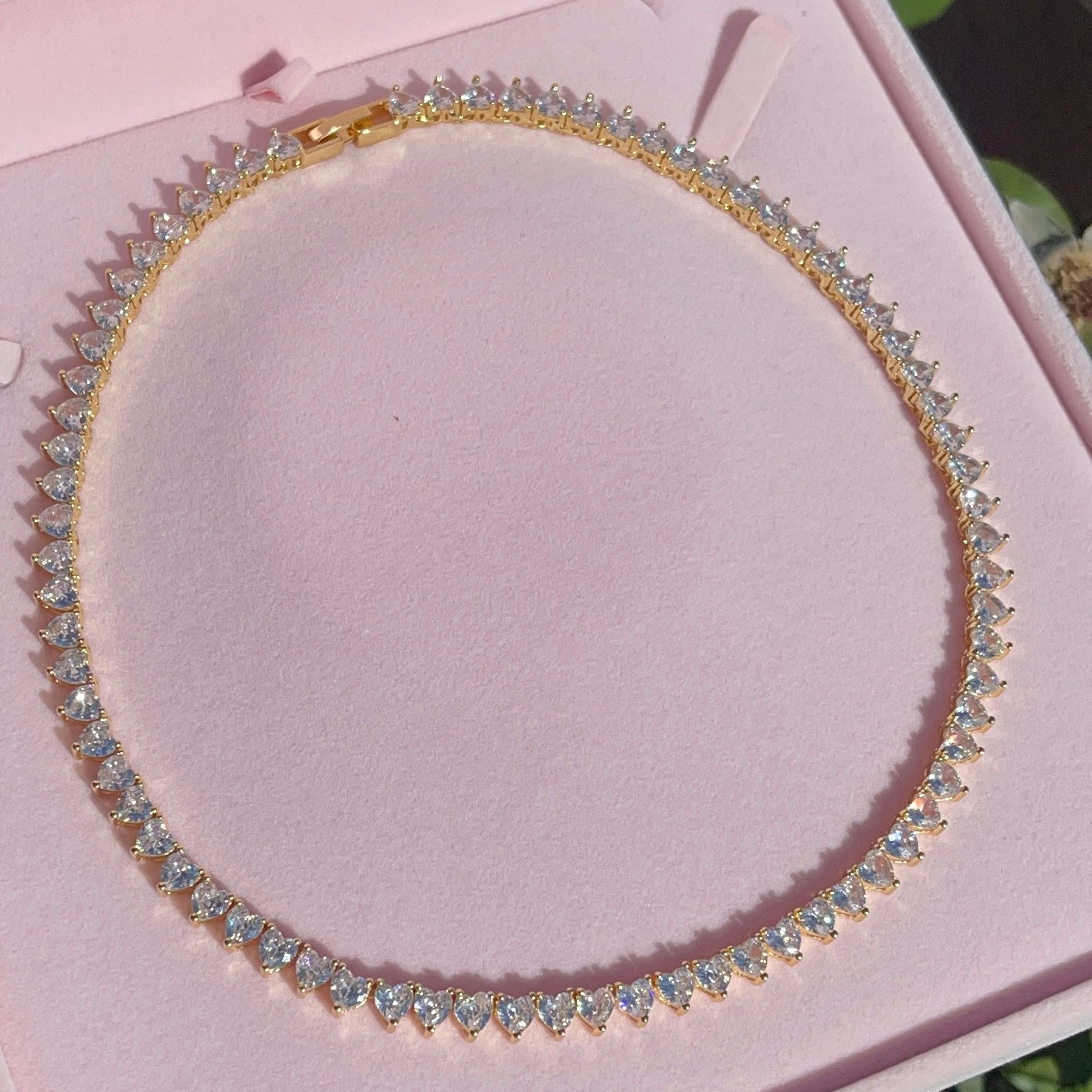 Heart Tennis Necklace
