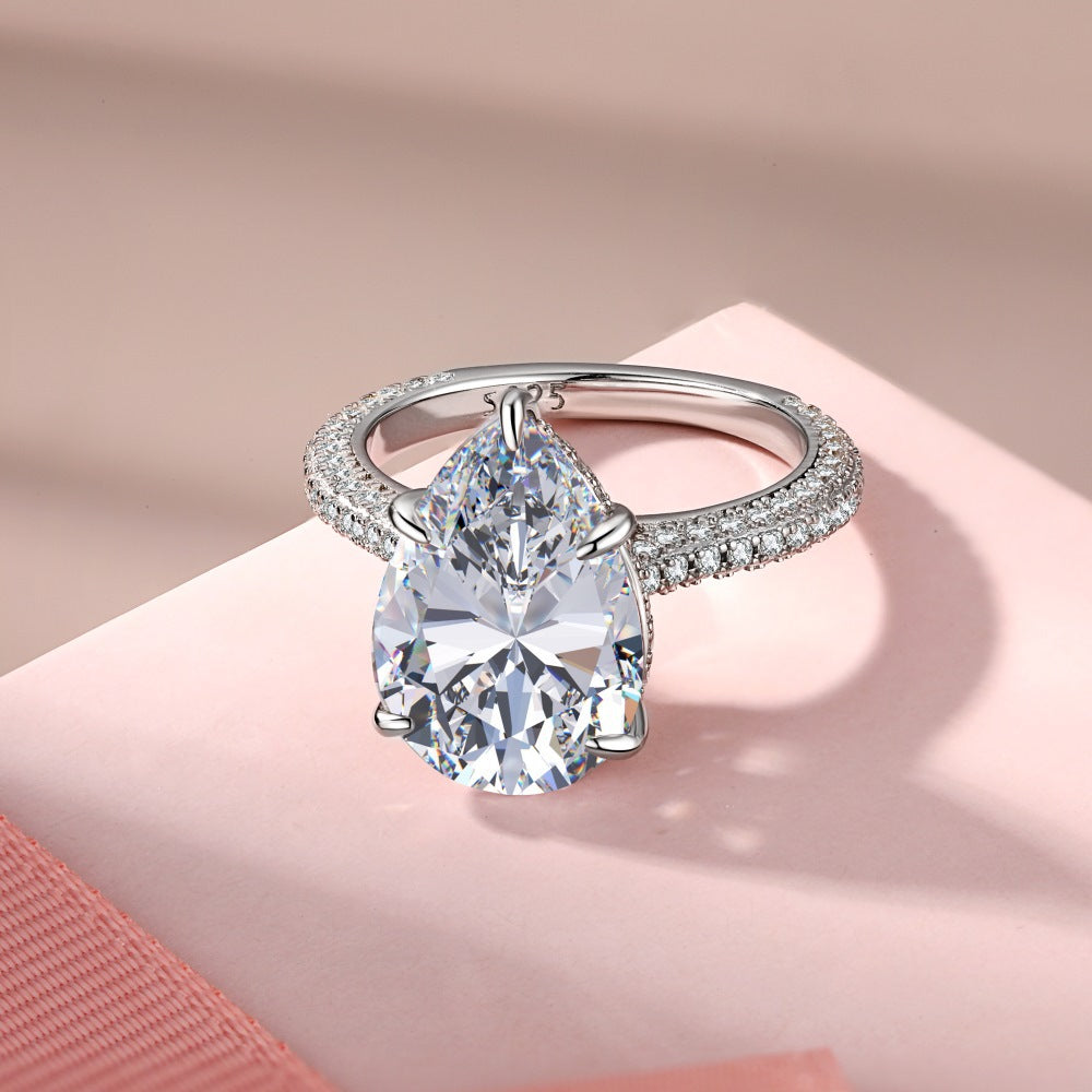 Royal Tear Drop Sterling Silver Ring