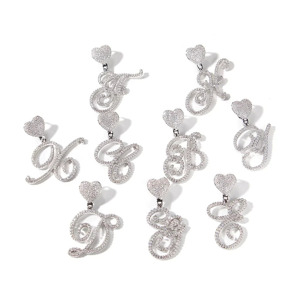 Custom Heart Tennis Initial Necklace