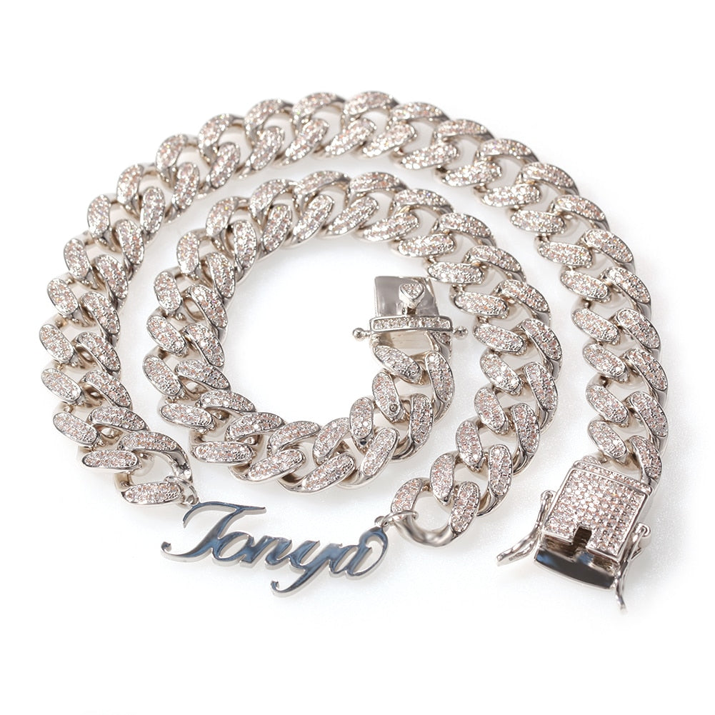 Icy Cuban Link Name Necklace