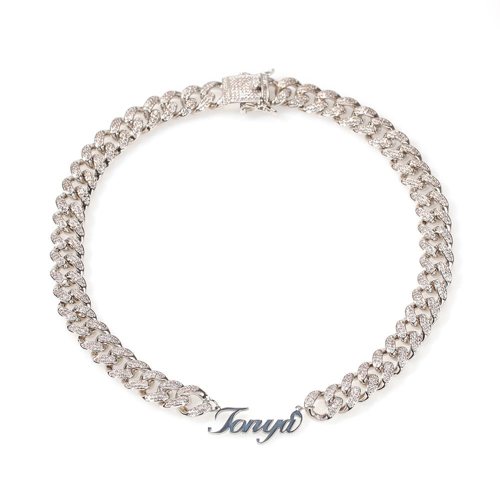 Icy Cuban Link Name Necklace