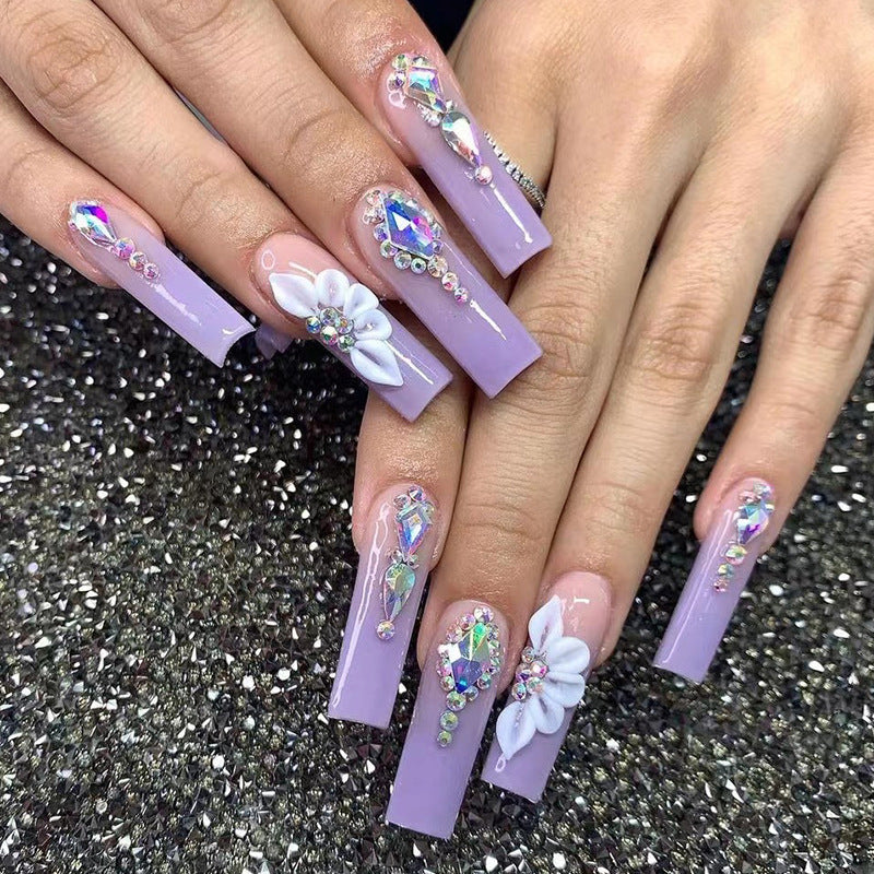 24PCS LONG COFFIN PRESS ON NAILS