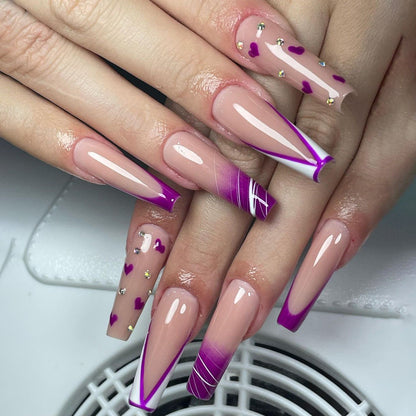 24PCS LONG COFFIN PRESS ON NAILS