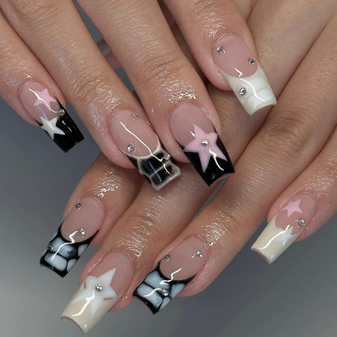 MEDIUM COFFIN PRESS ON NAILS 24PCS