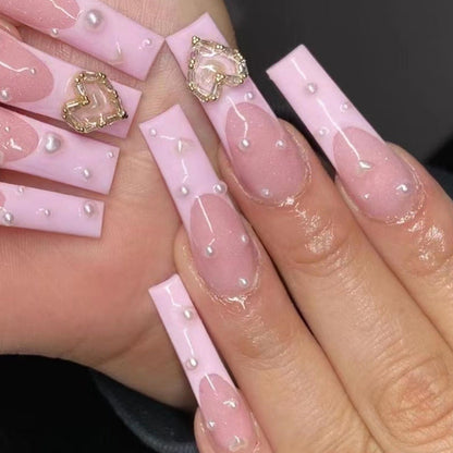24PCS LONG COFFIN PRESS ON NAILS