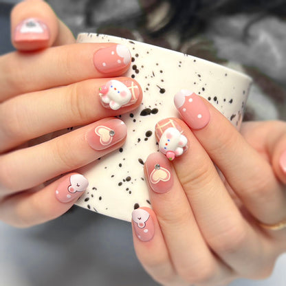 SHORT COFFIN SQUARE PRESS ON NAILS 24PCS