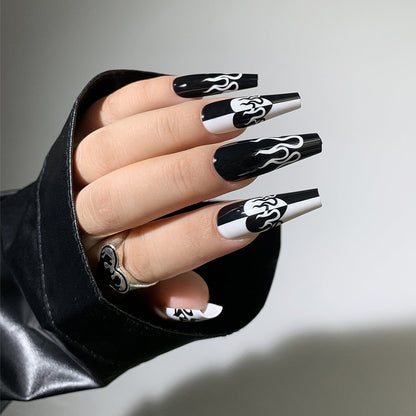24PCS LONG COFFIN PRESS ON NAILS