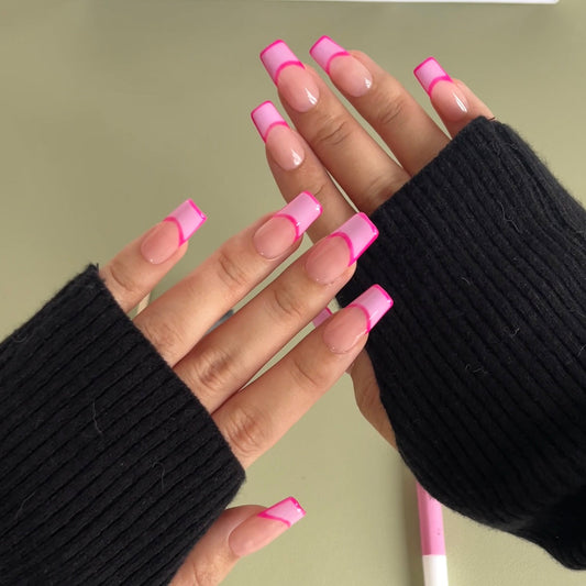 PINKPINK - TEN PIECES OF HANDCRAFTED PRESS ON NAIL