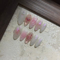 SPRING-3D FLOWER TEN PIECES OF HANDCRAFTED PRESS ON NAIL