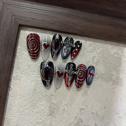 BIBLE-TEN PIECES OF HANDCRAFTED PRESS ON NAIL