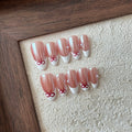 COTTON CLOUD-TEN PIECES OF HANDCRAFTED PRESS ON NAIL