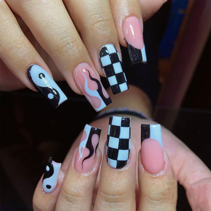 MEDIUM COFFIN PRESS ON NAILS 24PCS