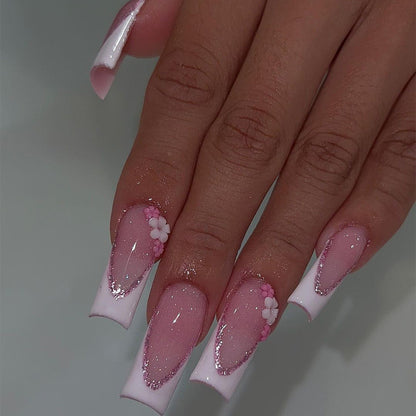 24PCS LONG COFFIN PRESS ON NAILS