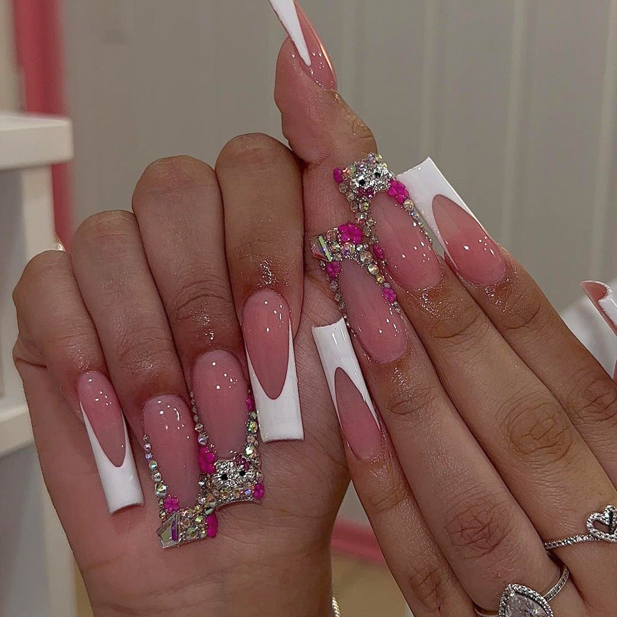 24PCS LONG COFFIN PRESS ON NAILS