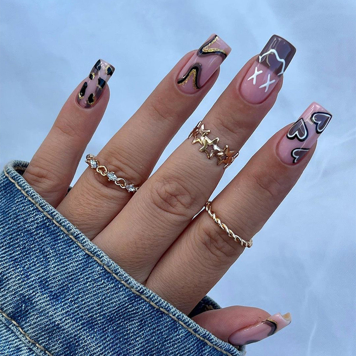 MEDIUM COFFIN PRESS ON NAILS 24PCS
