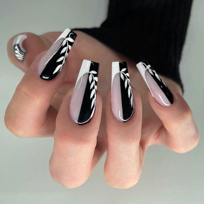 24PCS LONG COFFIN PRESS ON NAILS