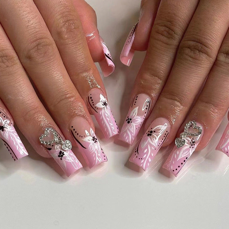 24PCS LONG COFFIN PRESS ON NAILS