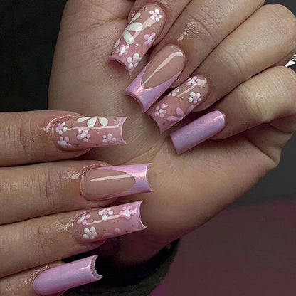 24PCS LONG COFFIN PRESS ON NAILS