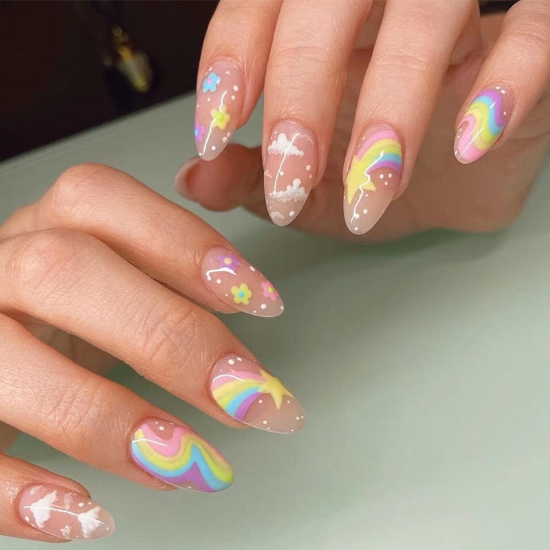 ALMOND PRESS ON NAILS 24PCS