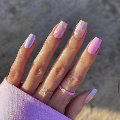 MEDIUM COFFIN PRESS ON NAILS 24PCS