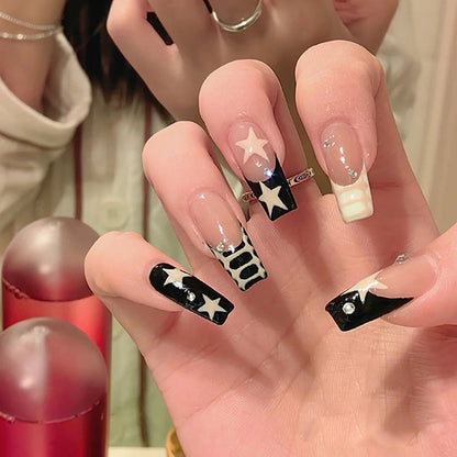 24PCS LONG COFFIN PRESS ON NAILS