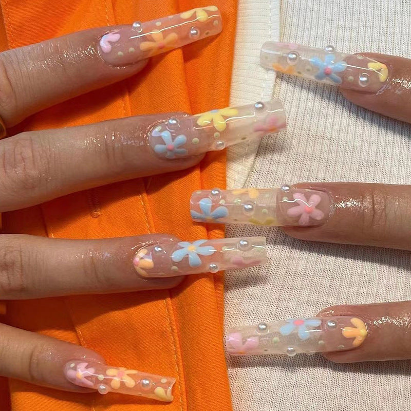 24PCS LONG COFFIN PRESS ON NAILS