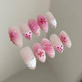 Lovers-3D FLOWER TEN PIECES OF HANDCRAFTED PRESS ON NAIL