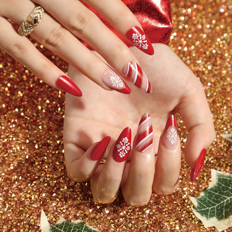 CHRISTMAS PRESS ON NAILS 24PCS