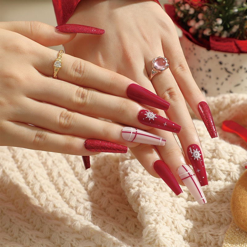 CHRISTMAS PRESS ON NAILS 24PCS