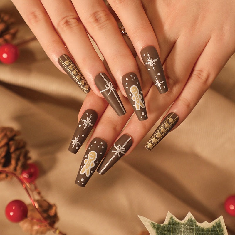 CHRISTMAS PRESS ON NAILS 24PCS