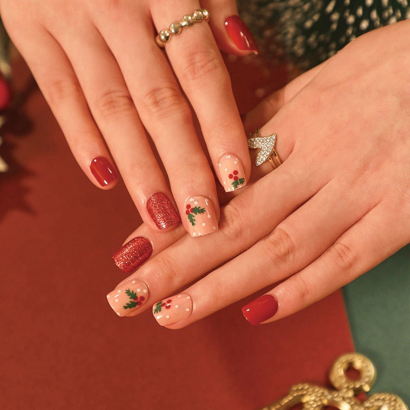 CHRISTMAS PRESS ON NAILS 24PCS