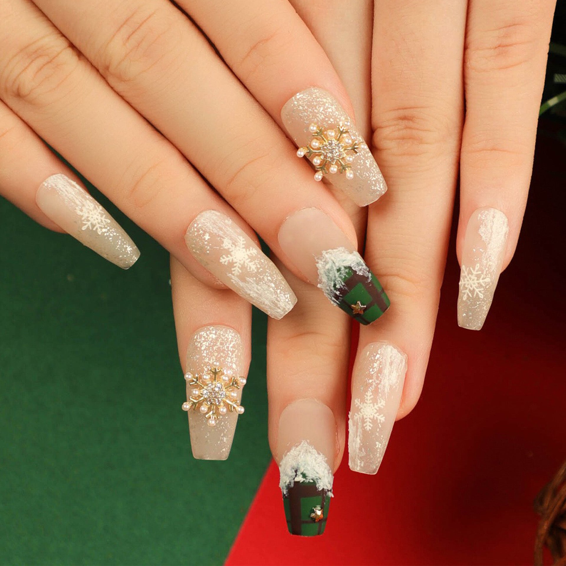 CHRISTMAS PRESS ON NAILS 24PCS