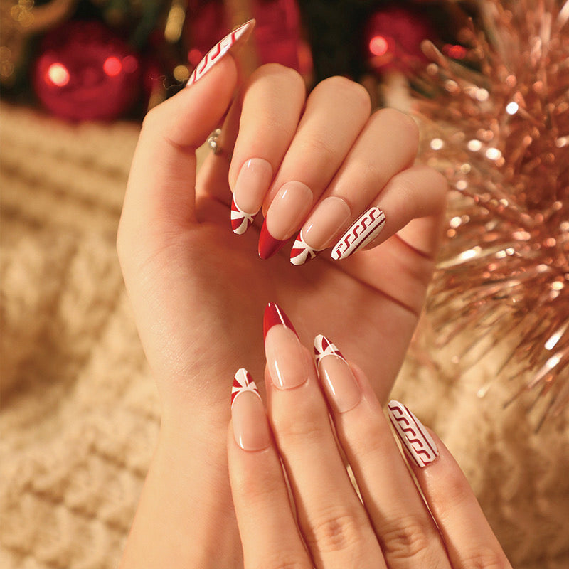 CHRISTMAS PRESS ON NAILS 24PCS