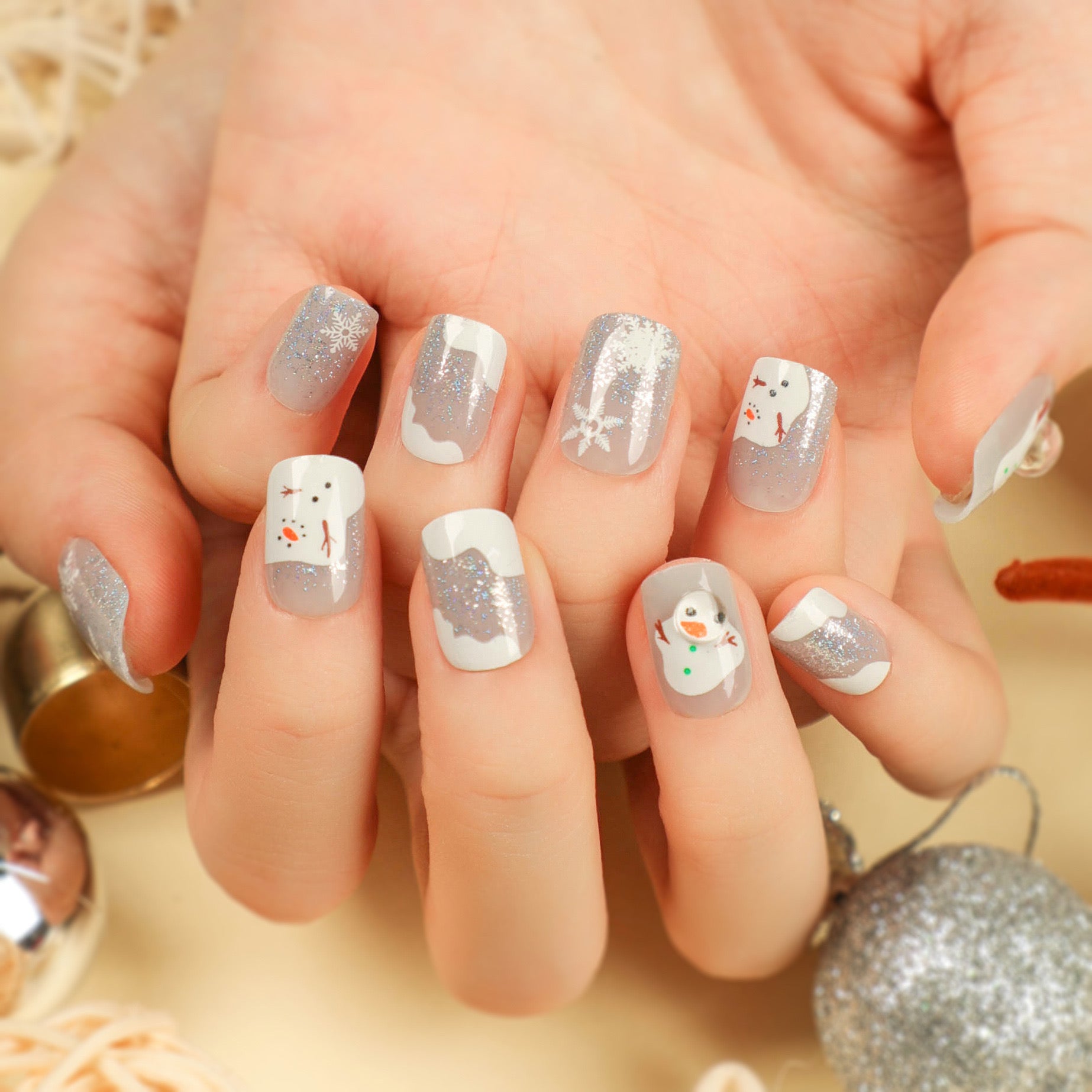 CHRISTMAS PRESS ON NAILS 24PCS